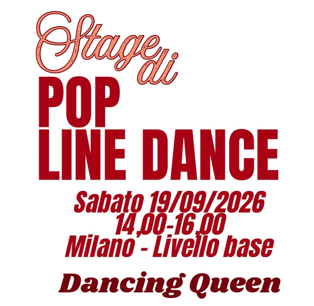 Primo Stage di Pop Line Dance a Milano, 19 settembre 2026, con Michela Barucco, sulle note di Dancing Queen. Clicca qui per iscriverti 